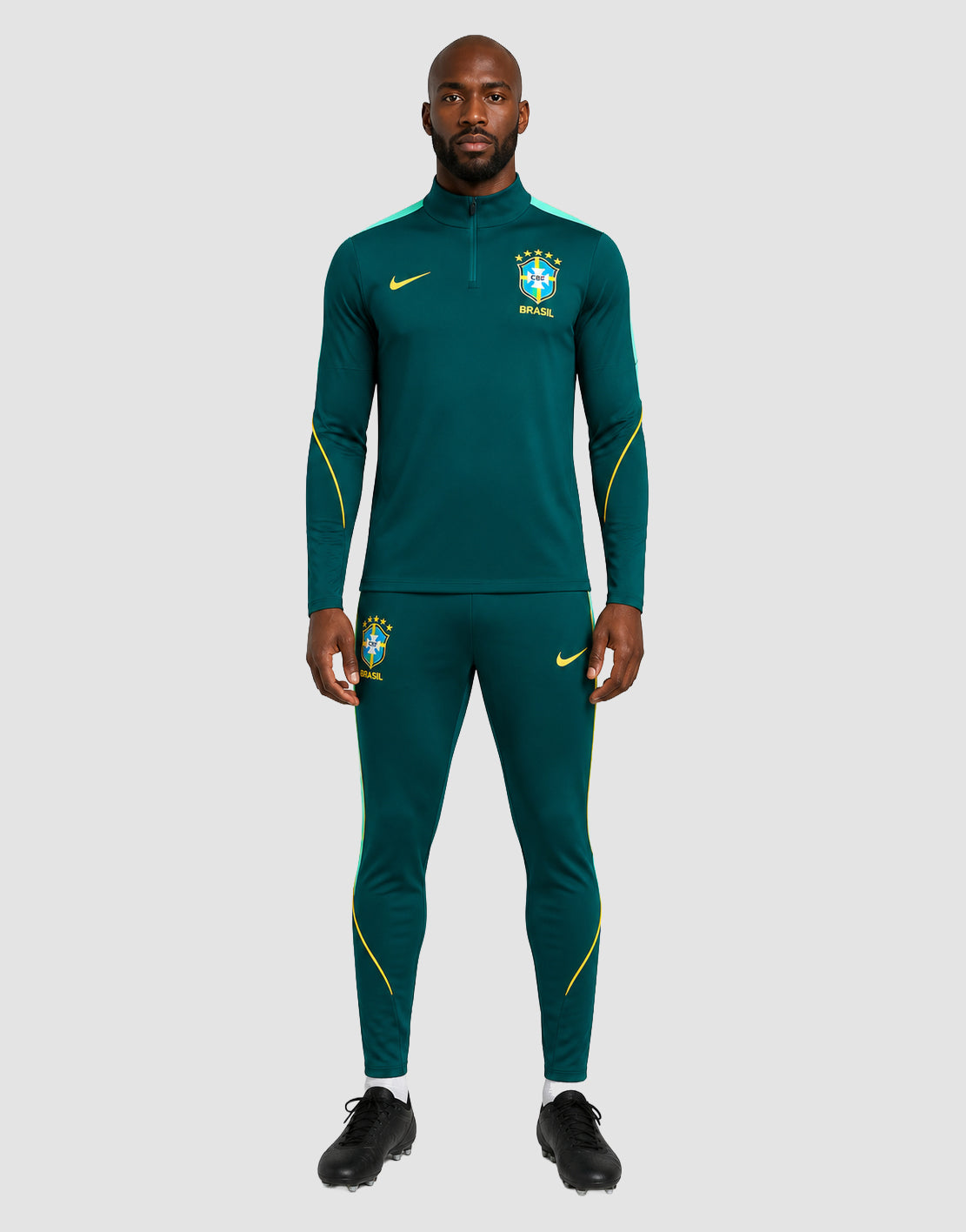 Brazil Tracksuit 2026 Dark Green Half Zip