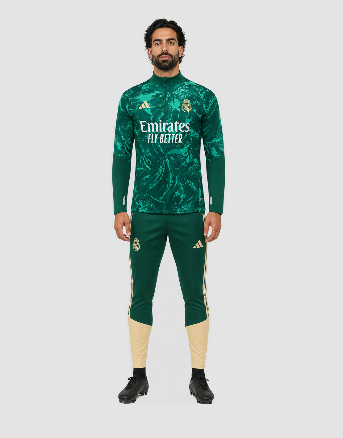 Real Madrid Tracksuit 26/27 Green Camouflage Half Zip